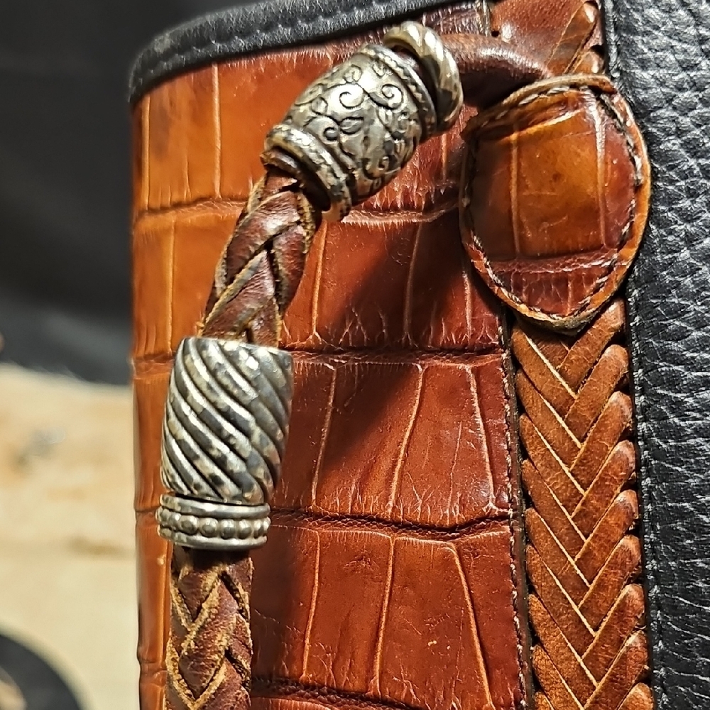 Black Leather Patch with Logo - image 8